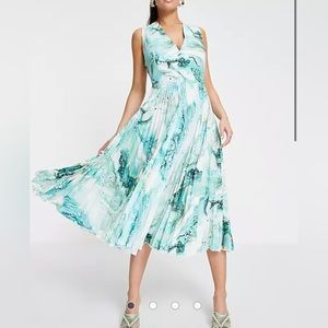 Closet pleated wrap dress